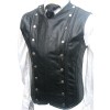 Men's Real Leather Steel Boned STEAMPUNK Waistcoat Military Vest Corset GOTH Victorian 